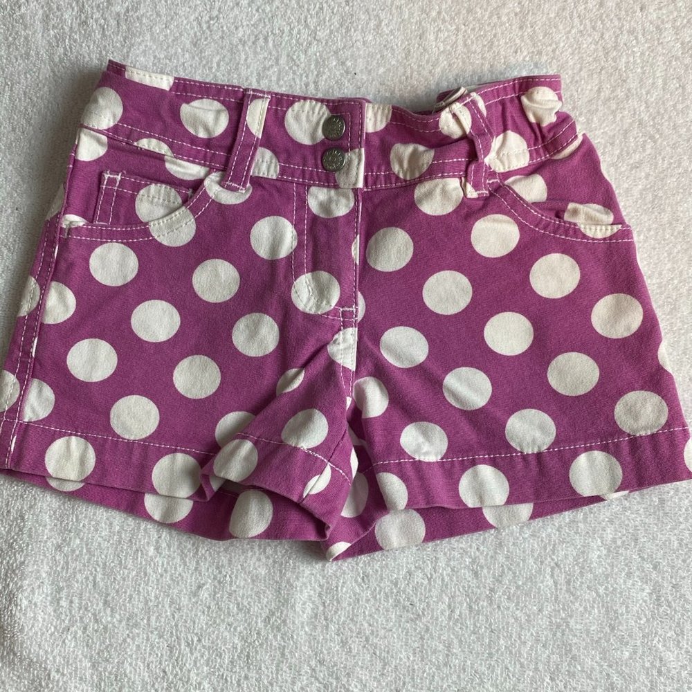MINI BODEN Polka Dot Shorts Girls size 4 Pink & White China
